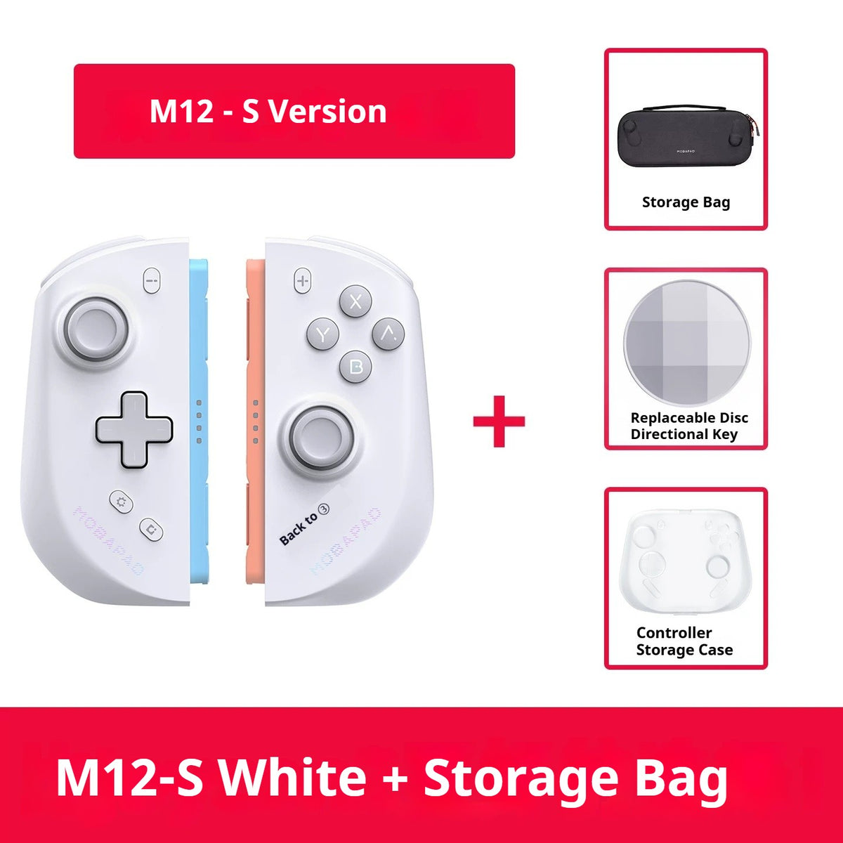 MOBAPAD M12S Joy Con Controller Switch 2 TMR Air Joystick No Drift HD Rumble Wireless Gamepad for Nintendo NS2 Gaming Accessory
