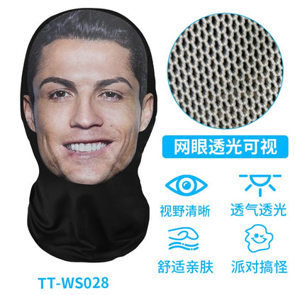 New 3D Printed Funny Mask Elastic Mesh Disguise Full Face Mask for Men Women Cosplay Headwear Hip Hop Fashion Hood Hat Headgear