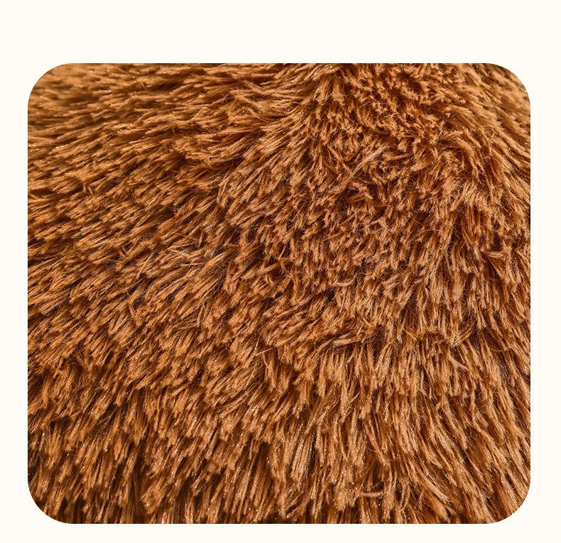 Cama Calmante em Formato de Pata para Pets, Cama de Rosca de Pelúcia Sintética para Cães e Gatos, Lavável à Máquina, Base Antiderrapante