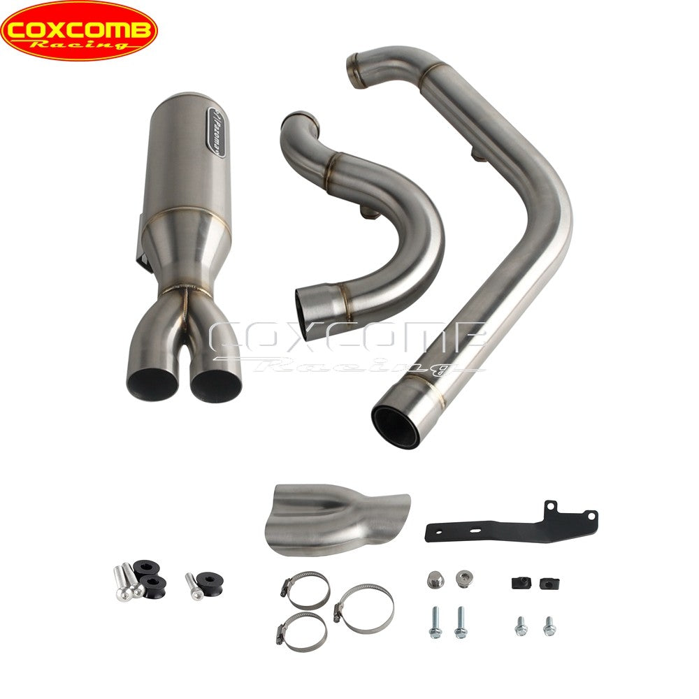 44-51mm Head Pipe Exhaust Pipe Motorcycle Complete Exhaust Muffler System For Harley Street Bob FXBB FXBBS Low Rider S ST Pazoma