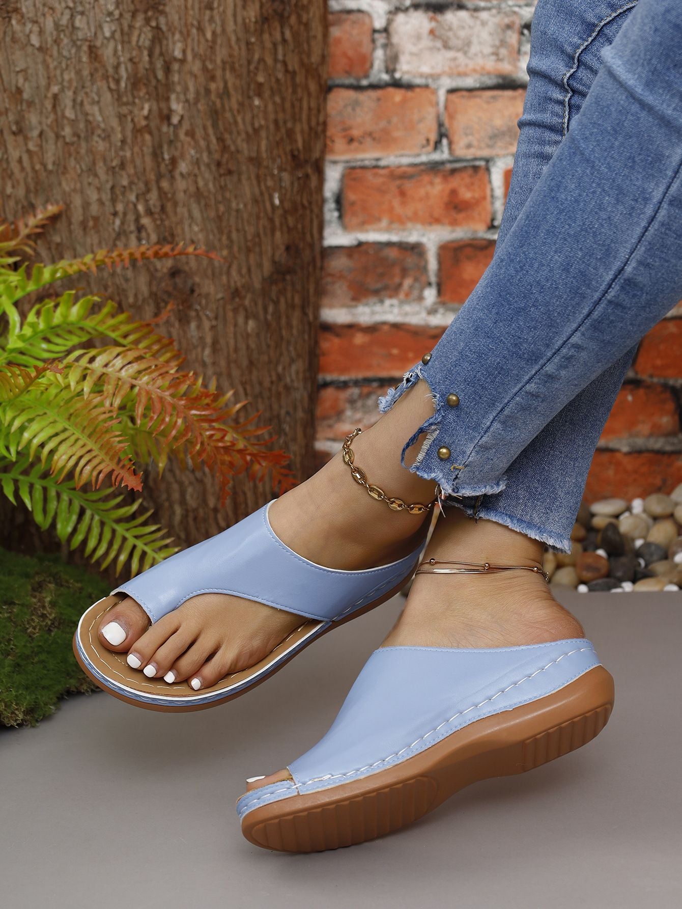 Women Sandals Summer Outdoor Leisure Comfy Wedge Sandals Ladies Slip on Orthopedic Bunion Corrector Slippers Sandalias De Mujer
