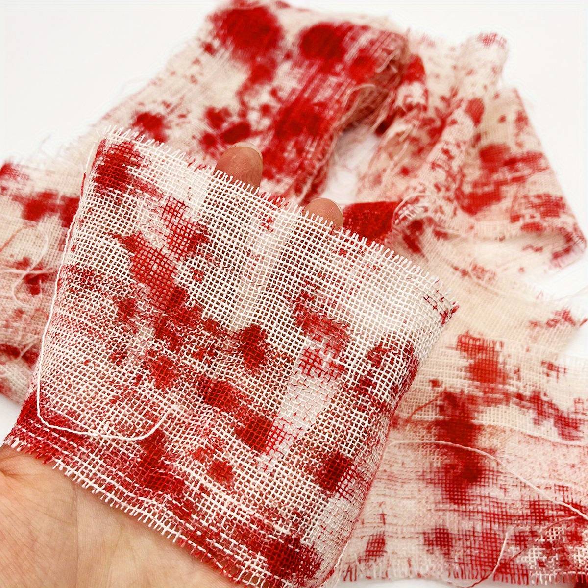 Halloween Versatile Blood Stained Gauze Warning Tape Isolation Tape Gauze Blood Stained Bandage Halloween Decoration