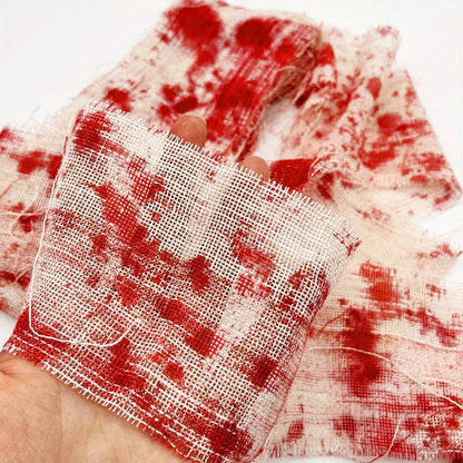 Halloween Versatile Blood Stained Gauze Warning Tape Isolation Tape Gauze Blood Stained Bandage Halloween Decoration