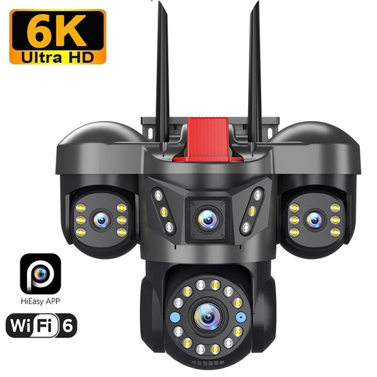 10K 20MP UHD Outdoor WiFi IP Camera Four Len Four Screen 360° 16X Zoom PTZ Security Cam Auto Tracking CCTV Wireless Surveillance
