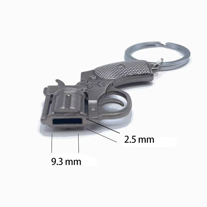 Pistola Revólver Modelo DIY Modificação de Chave Cabo Requer Polimento Manual Chaveiro Criativo Chave de Carro Cabeça de Moto
