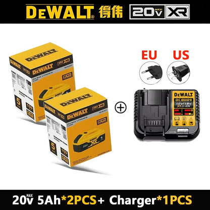 Bateria Dewalt 20V 100% Genuína, Bateria Recarregável de Íon de Lítio 2AH 5AH 6AH, Bateria de Substituição para Ferramentas Elétricas Dewalt DCB200