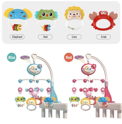 Baby Musical Crib Mobile And Rattle Remote Control Function 360 Rotating Mobile Baby Toys With Projection Hanging Bell Toy Gifts