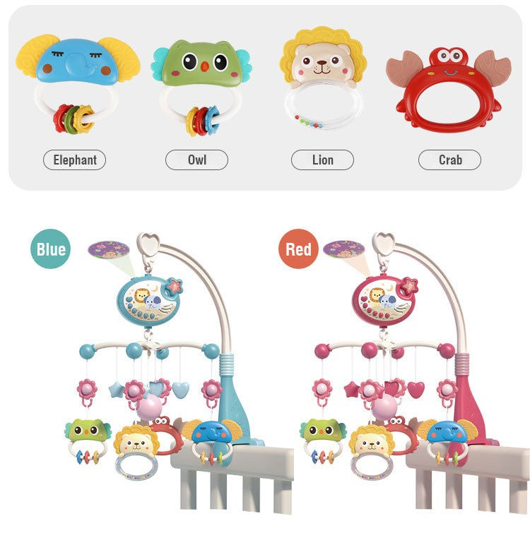 Baby Musical Crib Mobile And Rattle Remote Control Function 360 Rotating Mobile Baby Toys With Projection Hanging Bell Toy Gifts