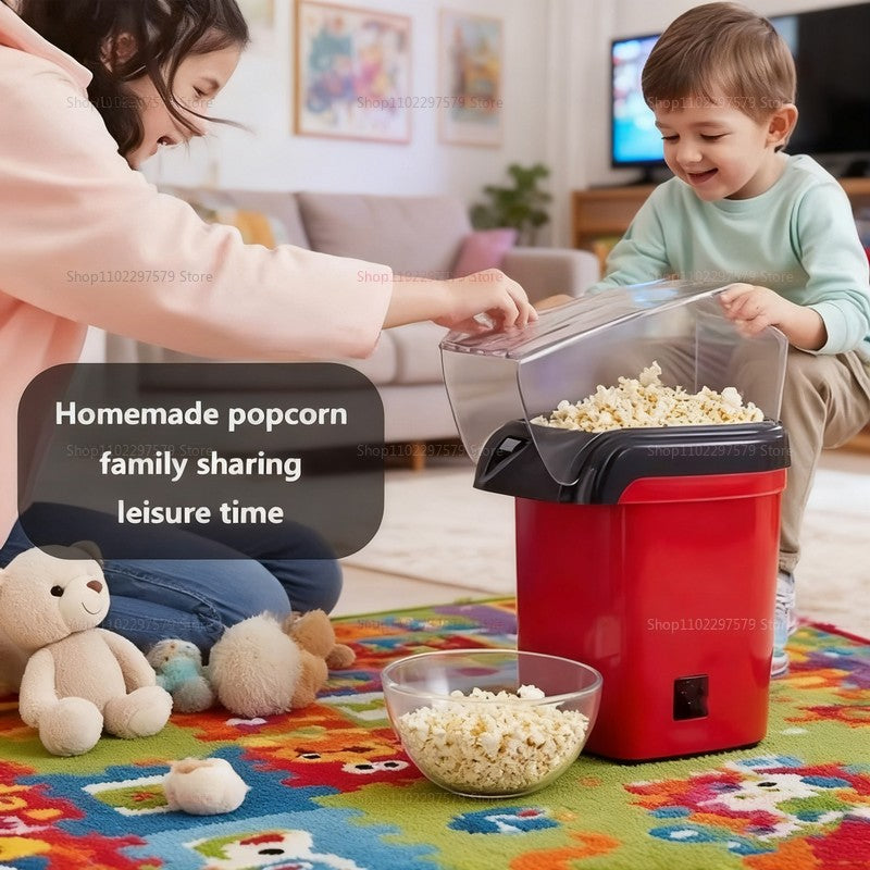 Mini Popcorn Maker: Electric Hot Air Corn Popper with fast heating, a Compact Snack Machine for Movie Night Parties Home Kitchen