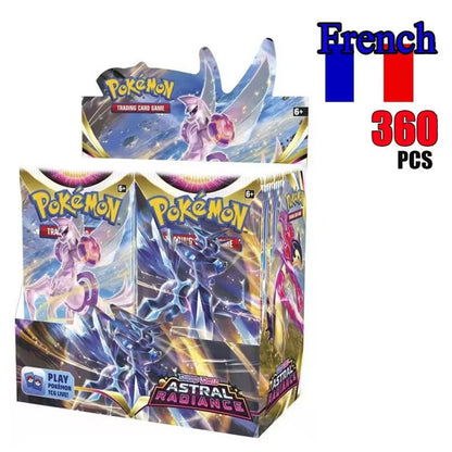 360 Cartas Pokémon Francesas Surging Sparks Obsidian Flames Brilliant Stars Lost Origin Pacote de Batalha de Cartas de Transação Pokémon