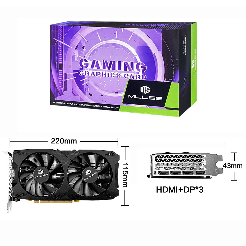 Placa de Vídeo MLLSE RX 5500xt 8gb Gaming 7NM 128bit GDDR6 8 pinos PCI Express 4.0 x 8 1717MHz HDMI*1 DP*3 Desktop
