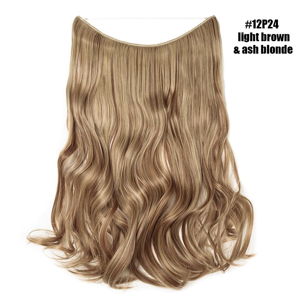 BENEHAIR Cabelo Sintético com Fio Invisível Sem Clipes Extensões de Cabelo Linha Secreta de Pesca Apliques de Cabelo Falso Para Mulheres