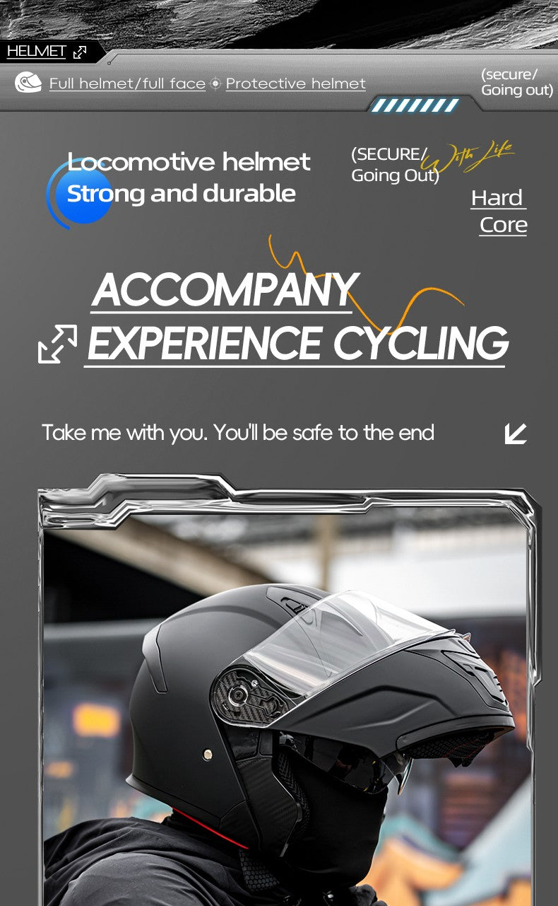 AD Capacete integral descoberto para homens, outono e inverno, quente, para motociclismo, indispensável