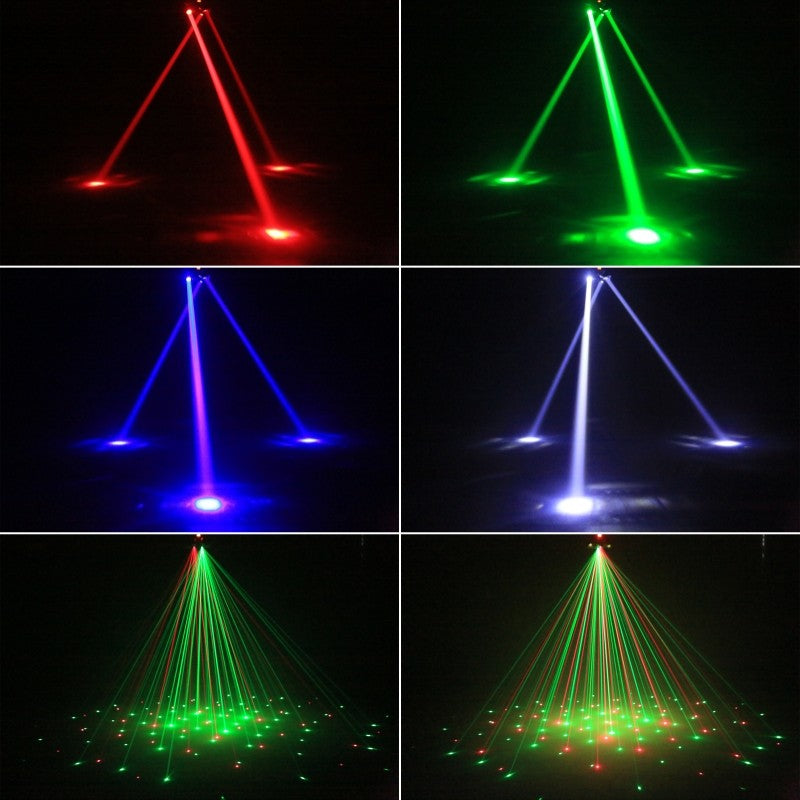 LED Moving Head 80W RGBW 4in1 Mini Six Arm Beam Strobe Light Yellow Flash Dj Bar DMX 512 Remote Control Stage Effect