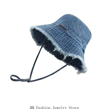 Fashionable Fabric Fabric Hat Adjustable Rope Hat for Women Spring Autumn Outdoor Activity Sun Protective Headwear