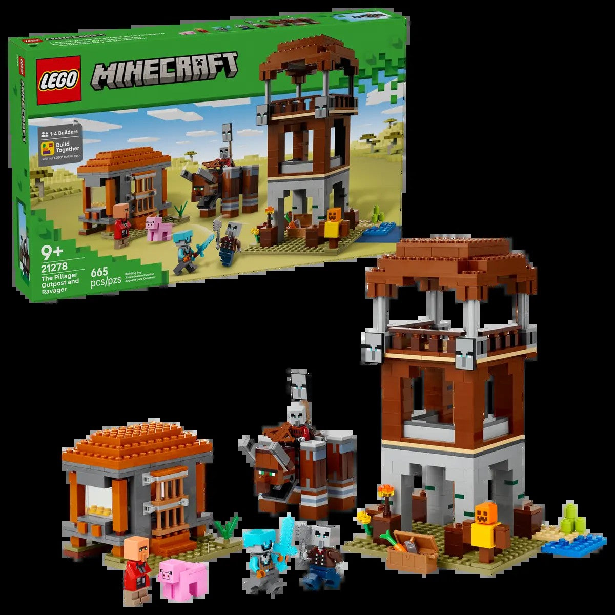 LEGO Blocos de Montar Meu Mundo Posto Avançado Predador e Blocos de Montar Clássicos Predador Brinquedos Presentes Infantis