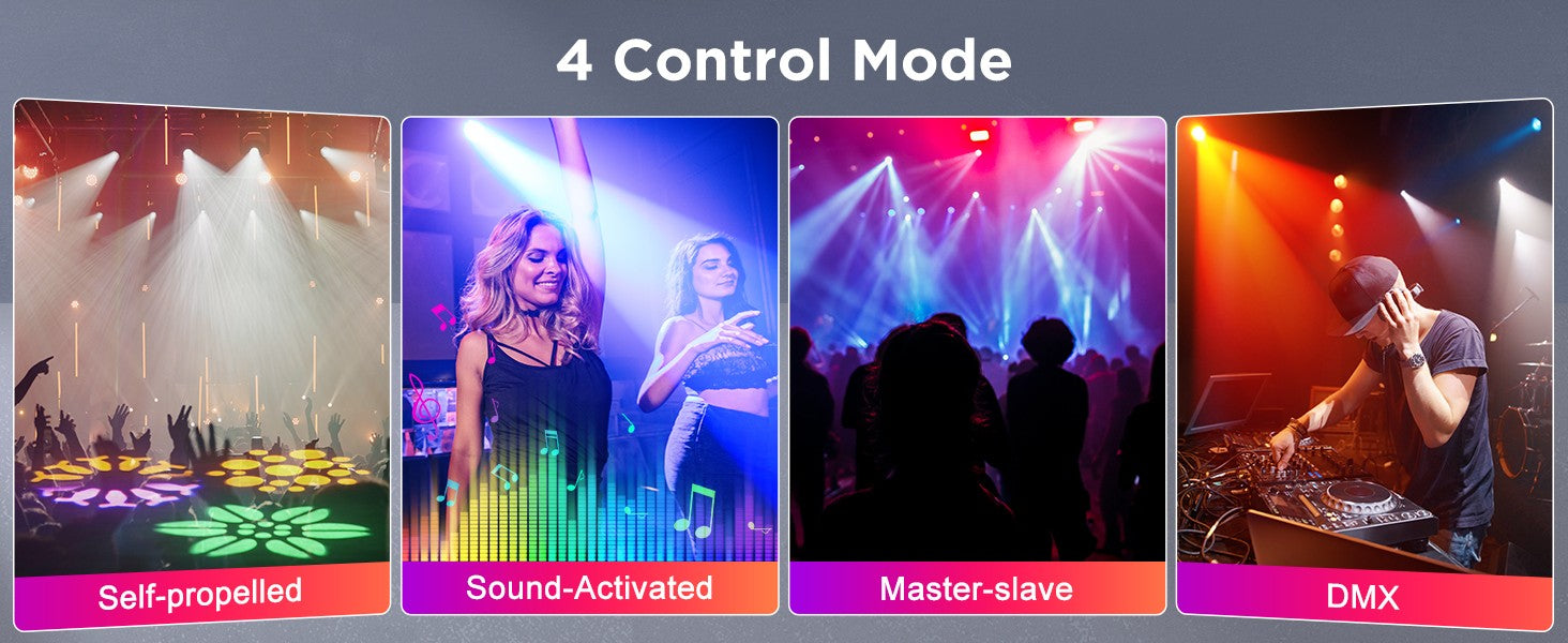 Datewink 120W LED Beam Moving Head Light 8 Patterns RGB Stage Lighting Effect DMX512 For DJ Disco Show Concert Party KTV Karaoke