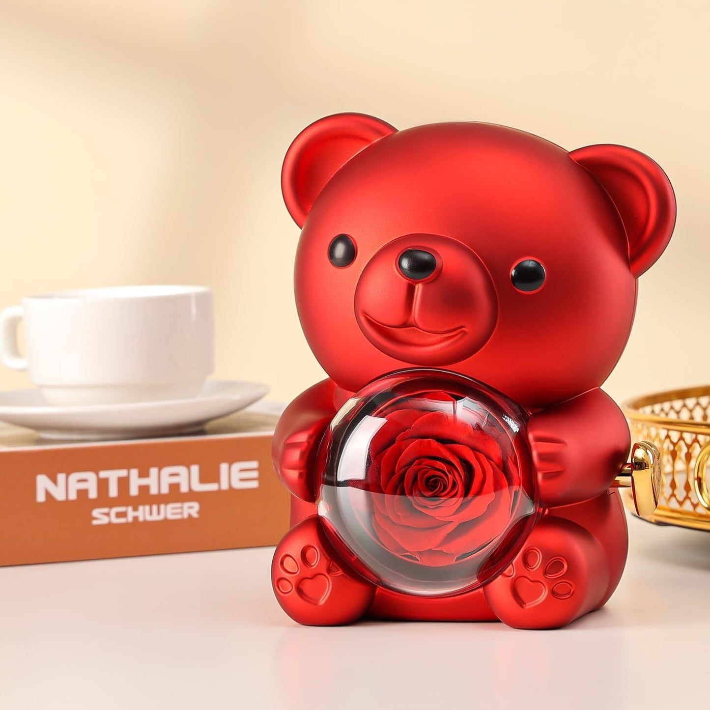 2025 Hot Eternal Rose Teddy Bear Gift Box with Custom Necklace Jewelry Set Valentine's Birthday Holiday Gift Back School Gift
