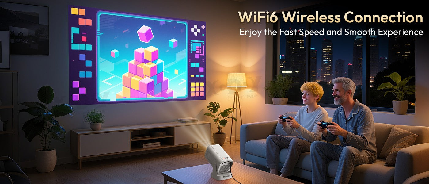 XGODY Projector Gimbal 5 Pro/3S 4K Android 11.0 Native 1080P/720P Autofokus 330ANSI Dual Wifi Bluetooth Home Theater Cinema