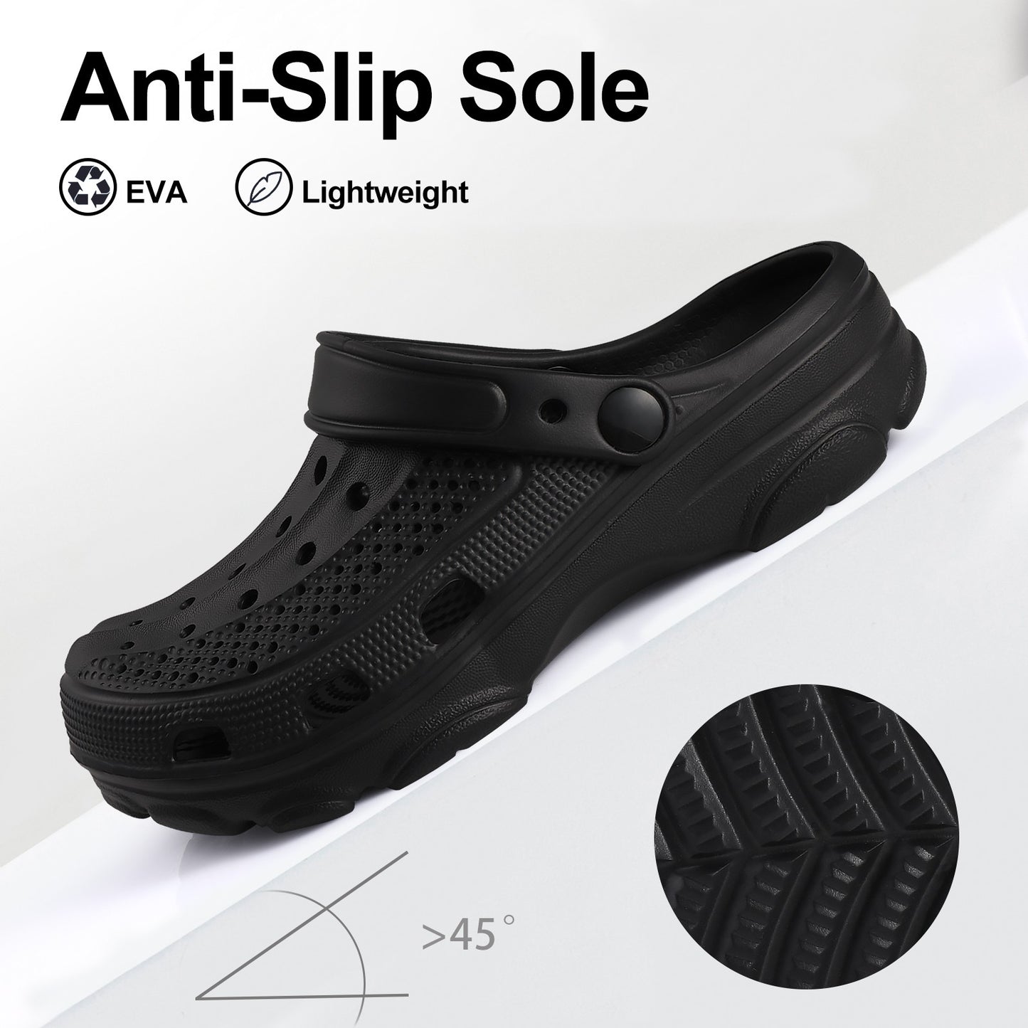 LItfun Adjustable Garden Clogs Breathable Cozy Home Shoes Men Clogs Sandals Arch Support Sandals For Men Classic Clogs Slippers