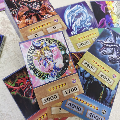 100 unids Yu-Gi-Oh Anime Estilo Cartas Olhos Azuis Mago Negro Exodia Obelisco Slifer Ra Yugioh DM Cartão Clássico Proxy DIY Presente Infantil