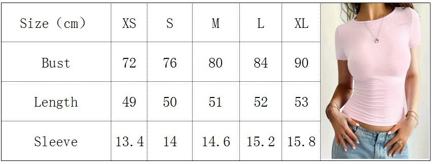 2025 New Summer Y2k Tops Womens Causal Basic T-Shirts Scoop Neck Short Sleeve Crop Tops Cute Slim Fit Tees Pullovers Clothing