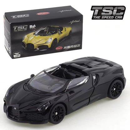 TSC 1:64 Bugatti Mistral Carro Esportivo Simulação Modelo em Miniatura de Liga Fundida Pequeno Carro de Coleção Ornamento Menino