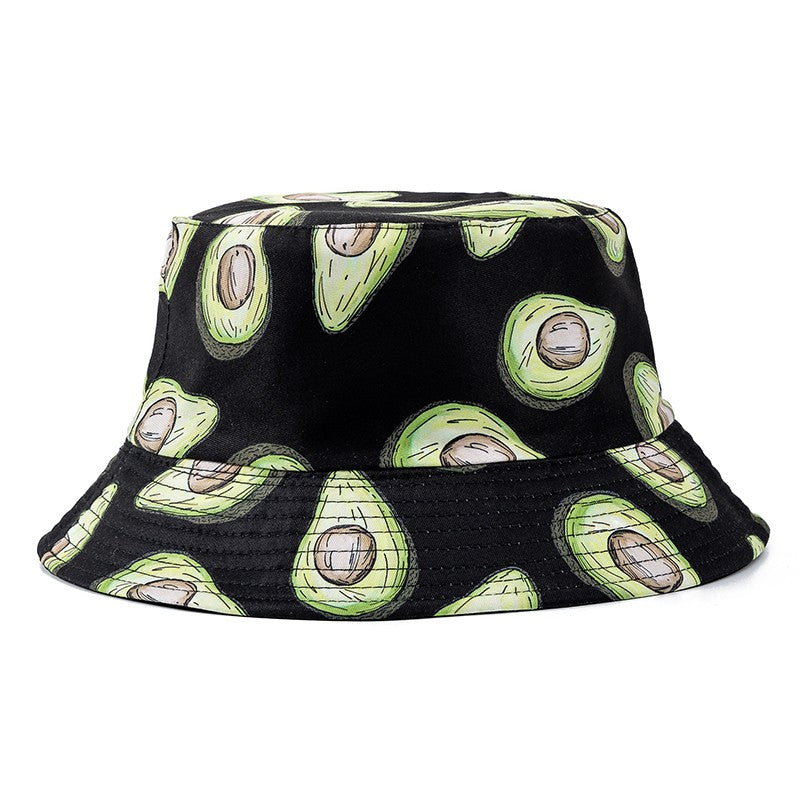 Chapéu Bucket Unissex Quente de Verão com Estampa de Frutas, Dupla Face, Chapéu de Sol Feminino, Chapéu Panama Clássico Masculino