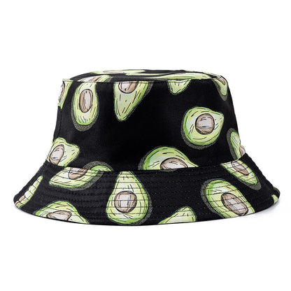 Chapéu Bucket Unissex Quente de Verão com Estampa de Frutas, Dupla Face, Chapéu de Sol Feminino, Chapéu Panama Clássico Masculino