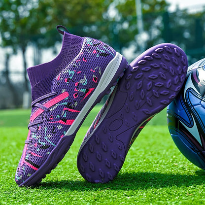 LiXingMing Football Boots Men White Professional High-Tops Soccer Society Cleats Football Shoes Non-Slip Match Training Sneaker