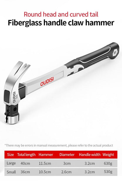 Martelo de Aço Multiuso Antiderrapante à Prova de Choque Ferramenta Manual Martelo Magnético para Carpintaria Martelo com Sucção Automática de Prego