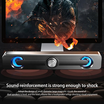 Salange PC Sound Bar Bluetooth USB Wired Speakers Bar Stereo Speaker for Projector PC Laptop Phone Computer 3.5mm Aux Speaker