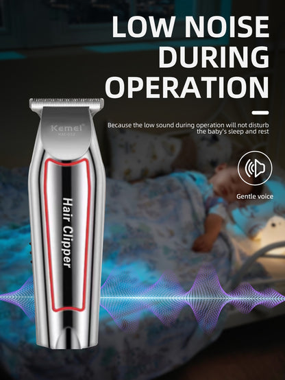 Kemei Professional Alloy Hair Trimmer Electric Beard Trimmer Rechargeable Hair Clipper Haircut Machine for Men KM-032