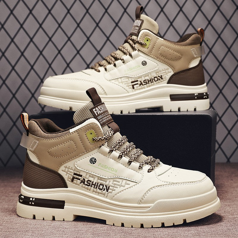 Tênis Masculino Casual de Outono Vulcanizado, Tênis Esportivo Masculino para Caminhada, Tênis Masculino para Área Externa, Tênis Masculino com Sola Macia para Caminhada