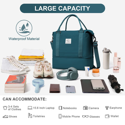 Travel Bags for Women Men, Expandable Handbag Travel Duffle Bag for Plane Ryanair 40x20x25 Cabin Weekend Bag Gym Bag Sports Bag