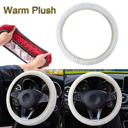Capa de Volante de Carro de Veludo Pérola de Inverno Acessório para Carro Proteção Antiderrapante Quente Pelúcia Macia