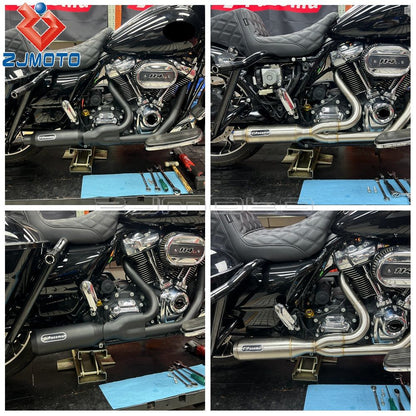 For Harley M8 Touring Electra Glide Road King Street Glide Road Glide 2017-2025 Motorcycle Complete Exhaust Muffler Escape Pipe