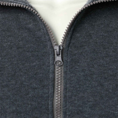 Men's casual sports zipper stand collar hoodie coat men's solid color cardigan