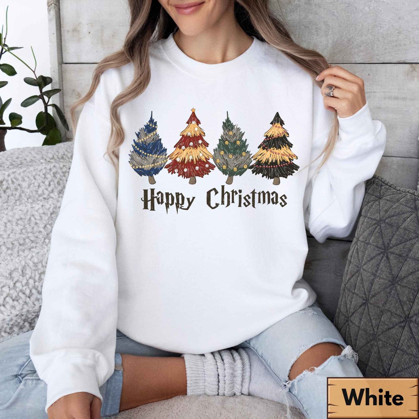 Moletom com Capuz Harry Potter Escola de Magia e Bruxaria Árvore de Natal Outono/Inverno Casual Adequado para Homens e Mulheres