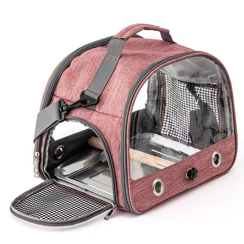 Bolsa de transporte portátil para pássaros pequenos, para papagaios, periquitos, com janela lateral de acesso, dobrável, para uso externo