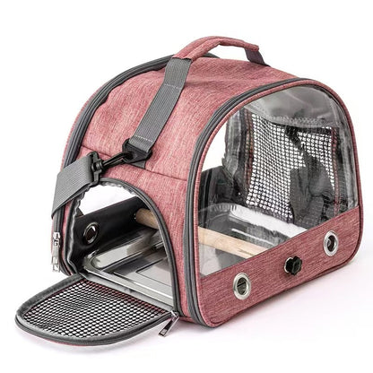 Bolsa de transporte portátil para pássaros pequenos, para papagaios, periquitos, com janela lateral de acesso, dobrável, para uso externo