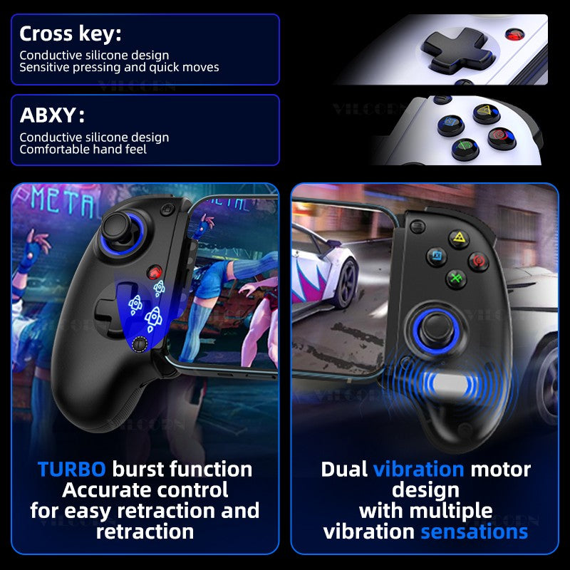 D10/D10S Mobile Game Controller Tablet Wireless Gamepad For Android/IOS/Switch/PS3/PS4 Stretching Joystick with M1M2