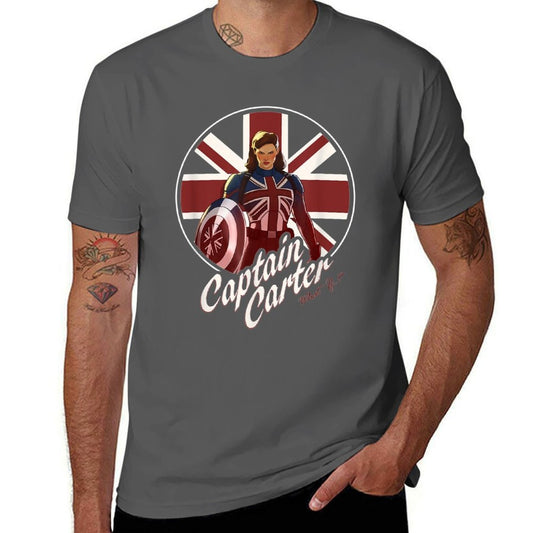 Captain Carter British Flag T-Shirt t shirt man plain man t shirt designer T-Shirt
