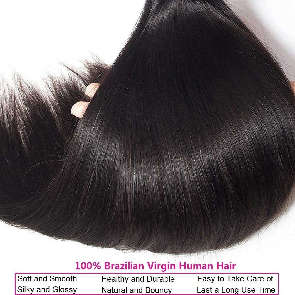 Cabelo Liso Comprido Brasileiro Pacotes 1/3/4 Cabelo Humano Virgem 100% Não Processado Cor Preto Natural 14-42 Polegadas