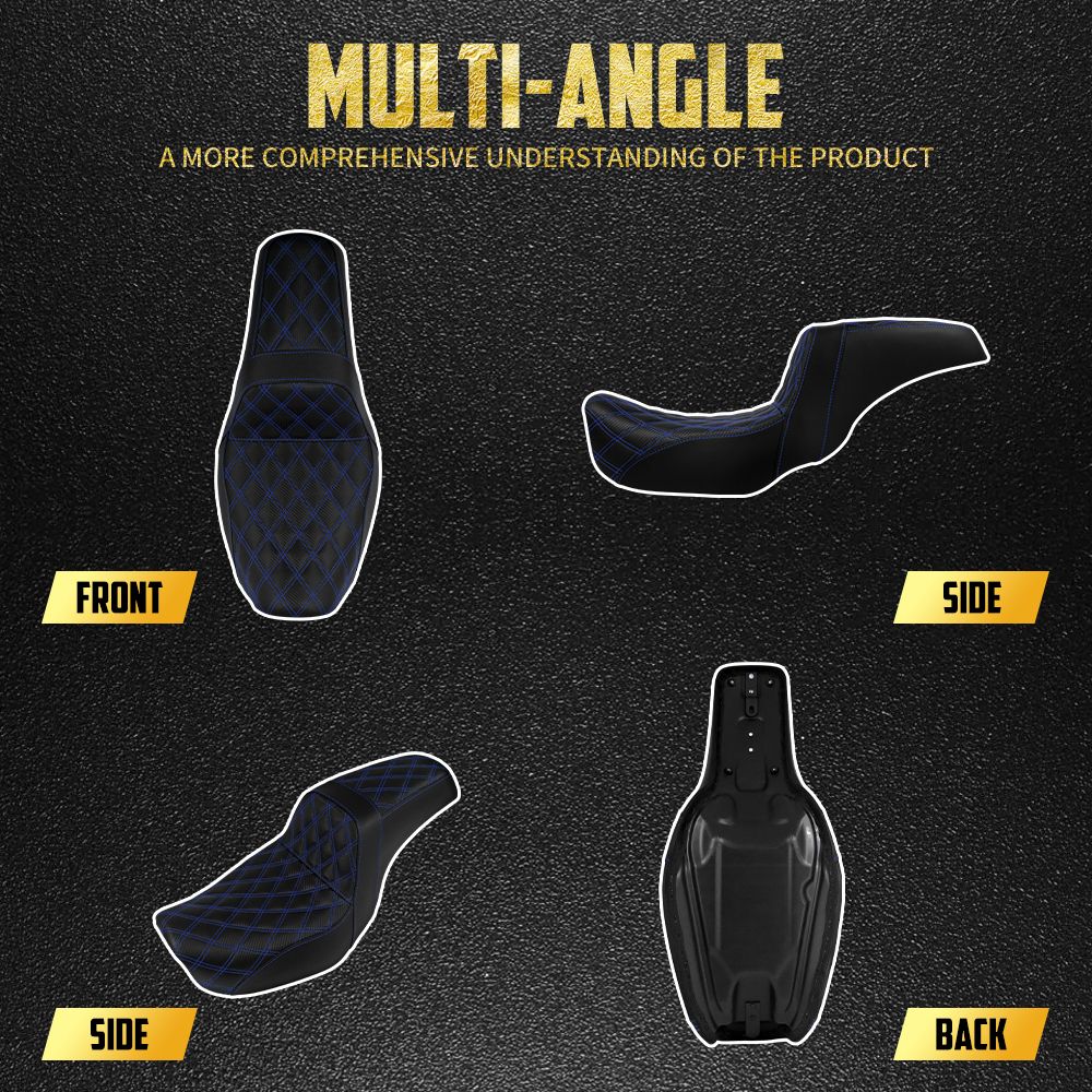 Assento Duplo de Couro para Piloto e Passageiro Dianteiro Traseiro de Motocicleta para Harley Dyna 2006-2017 Fat Bob Low Rider FLD