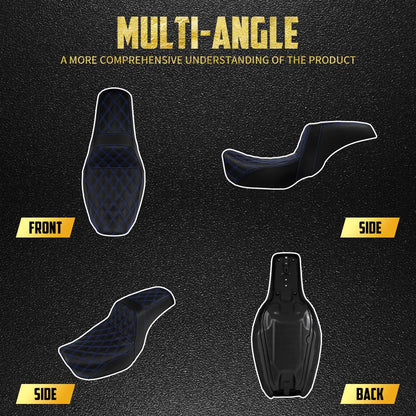 Assento Duplo de Couro para Piloto e Passageiro Dianteiro Traseiro de Motocicleta para Harley Dyna 2006-2017 Fat Bob Low Rider FLD