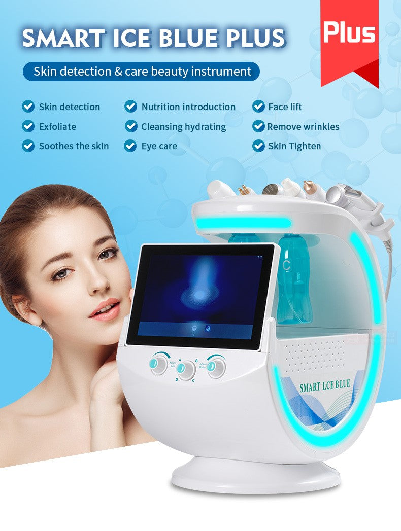 7 in 1 Smart Ice Blue Multifunctional Facial Care Instrument Facial Deep Cleansing Hydrating Microdermabrasion Machine