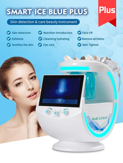 7 in 1 Smart Ice Blue Multifunctional Facial Care Instrument Facial Deep Cleansing Hydrating Microdermabrasion Machine