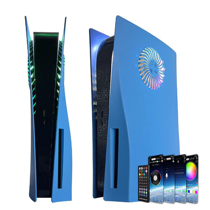 Replacement Faceplate Cooling Vents with RGB Light Strip LED Light Ring For PS5 Cover For PlayStation5 Disc Edition