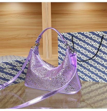 Women Evening Bag 2025 New Shiny Rhinestone Women's Shoulder Bag Fashion Luxury Dinner Party Handbag Female Crossbody Bags